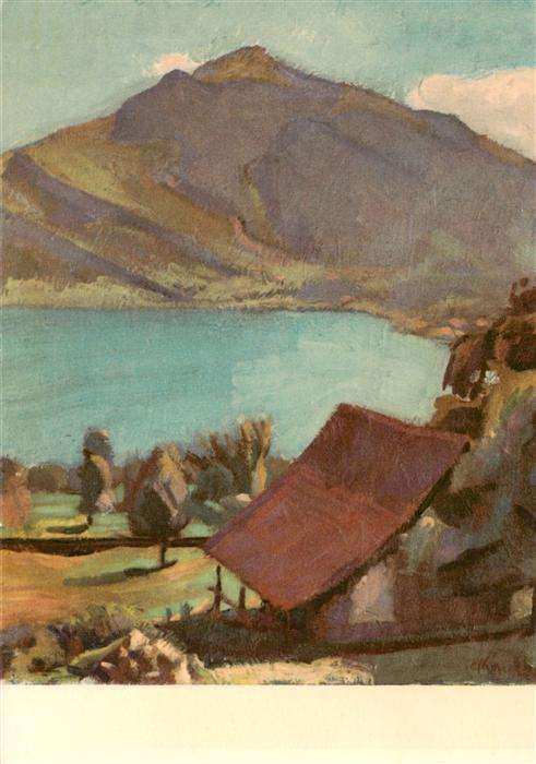 Kuendig Reinhold Kuenstlerkarte Landschaft am Zugersee