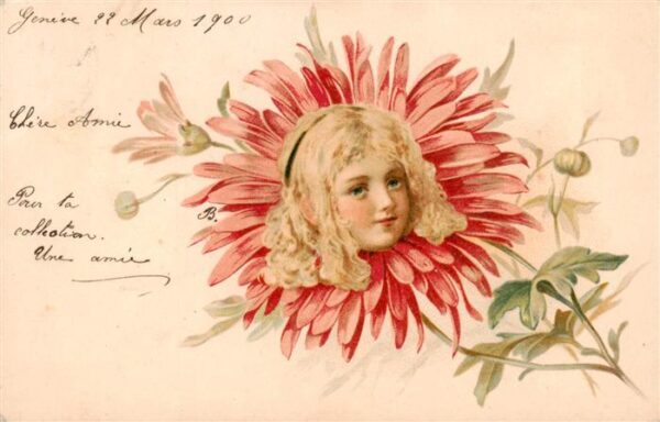 Kinder Child Enfants Blume Litho