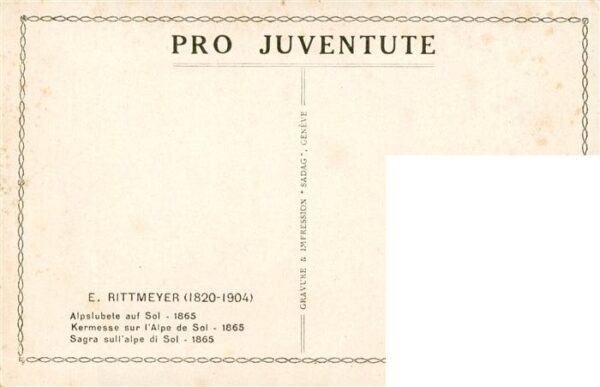 Rittmeyer E. Kuenstlerkarte Alpslubete auf Sol 1865 – Bild 2