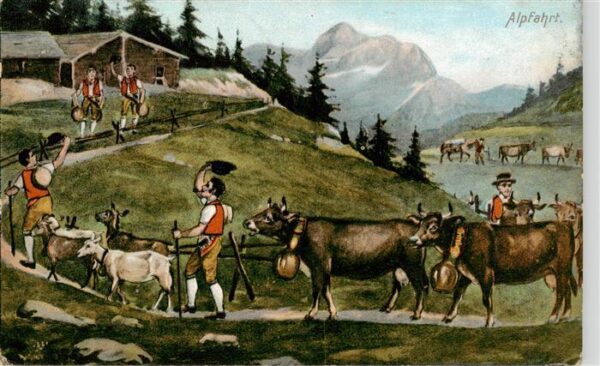 Verlag Kuenzli Zuerich Nr. 1760 Alpfahrt Kuehe