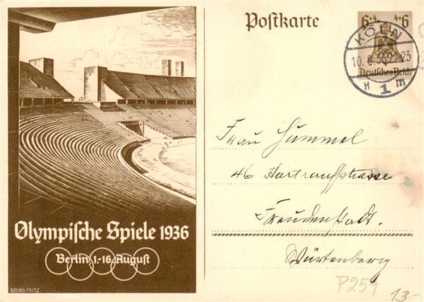 Olympia Spiele  Berlin August Georg Fritz