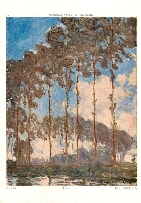 Monet Claude Kuenstlerkarte Nr. 4183 Les Peupliers