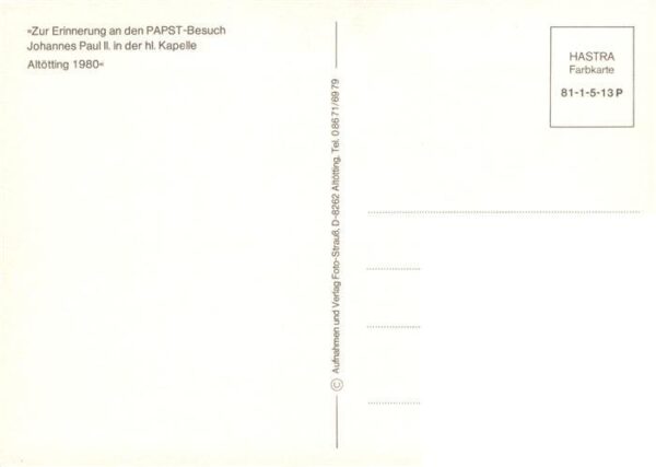 Papst Pope Pape Johannes Paul 2 Altoetting – Bild 2