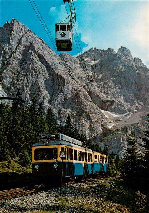 Eisenbahn Railway Chemin de Fer Begegnung Bayer. Zugspitzbahn Zugspitzgipfel Sei