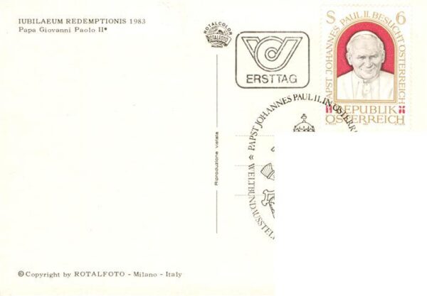Papst Pope Pape Jubilaeum Redemptionis Giovanni Paolo 2 – Bild 2