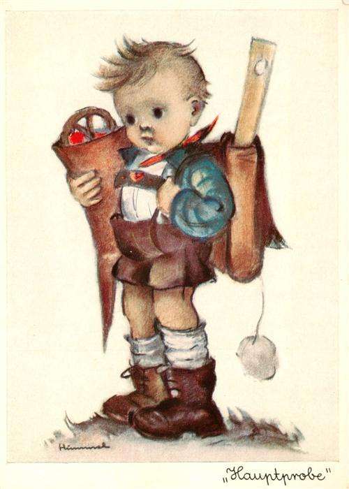 Hummel Kuenstler-AK-Nr. 5223 Josef Mueller Kind Zuckertuette