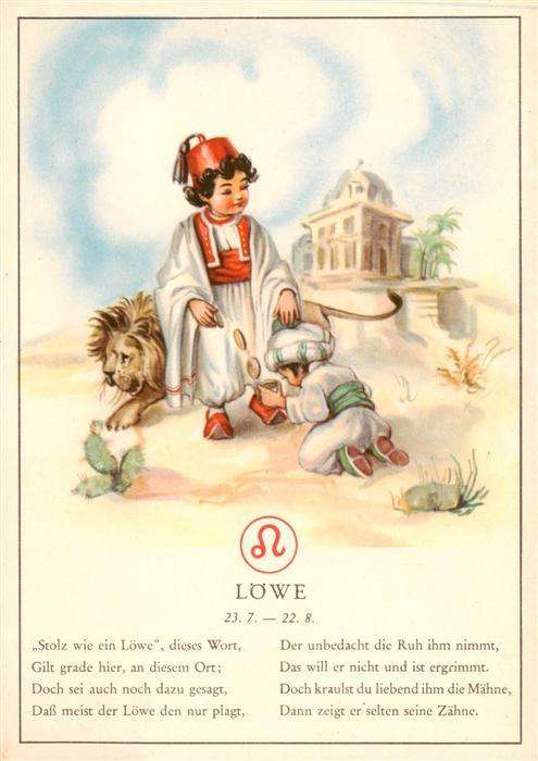 Sternzeichen Zodiac Sign Signe Zodiaque Loewe ila Sort. 510/8