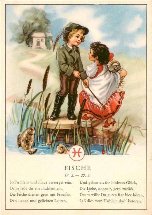 Sternzeichen Zodiac Sign Signe Zodiaque Fische Kinder See