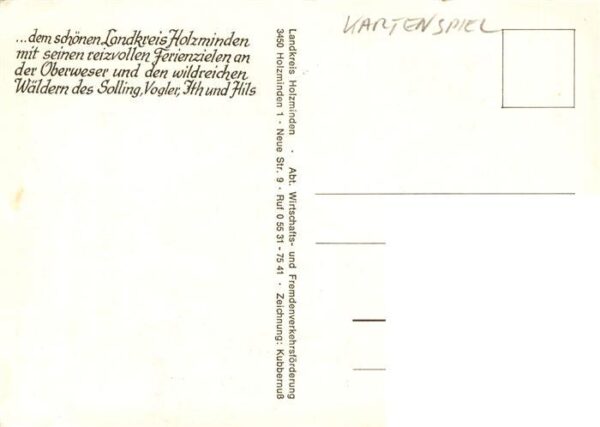Kartenspiel-Postkarte Muenchhausen Wilhelm Raabes Jaegers Gruesse Eule Hund – Bild 2