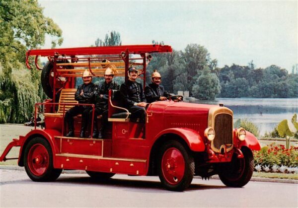 Feuerwehr Fire-Brigade Pompiers Bomberos 5 Auto Pompe 1926 Somua
