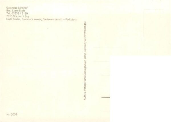 Staufen  Breisgau Gasthaus Bahnhof Gastraeume Burgruine Schwarzwild – Bild 2