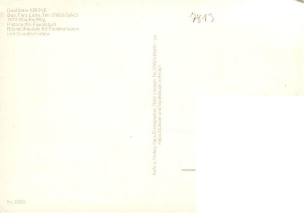 Staufen  Breisgau Gasthaus Krone Gastraum Burgruine – Bild 2