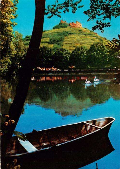 Staufen  Breisgau Stadtsee mit Burgruine