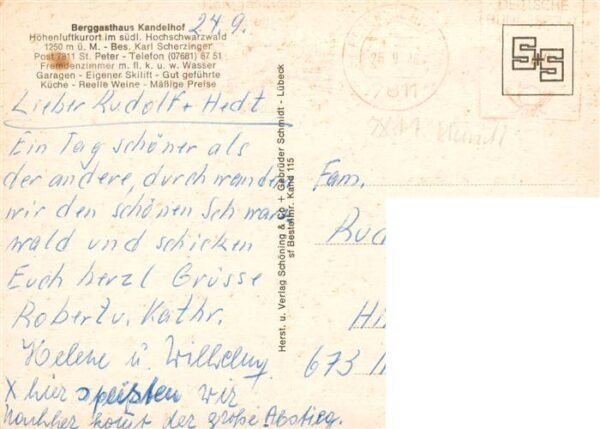 Kandel Breisgau Berggasthaus Kandel Gastraum Bergkapelle und Kandelhof – Bild 2