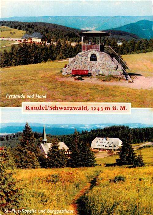 Kandel Breisgau Kandelpyramide und Hotel St Pius Kapelle mit Berggasthaus