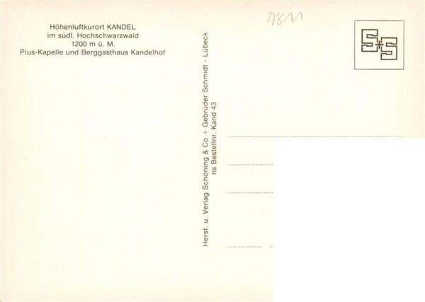 Kandel Breisgau Pius Kapelle und Berggasthaus Kandelhof – Bild 2