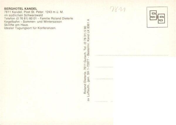 Kandel Breisgau Berghotel Kandel Fliegeraufnahme – Bild 2