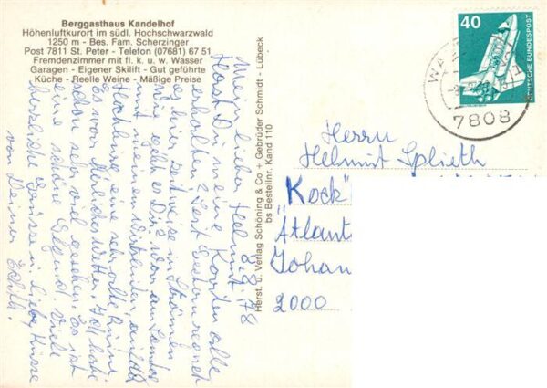 Kandel Breisgau Berggasthaus Kandelhof Pius Kapelle und Berghotel Kandel – Bild 2