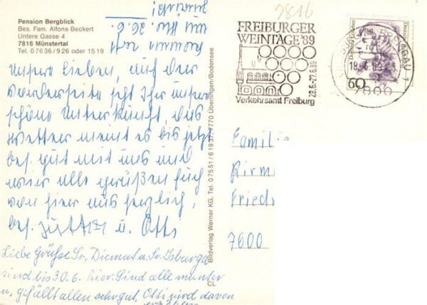Muenstertal  Schwarzwald Pension Bergblick Gaststube Zimmer Park – Bild 2