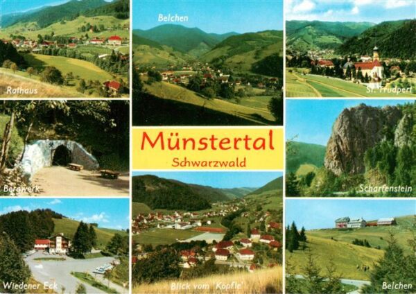 Muenstertal  Schwarzwald Rathaus Bergwerk Wiedener Eck Belchen Blick vom Koepfle