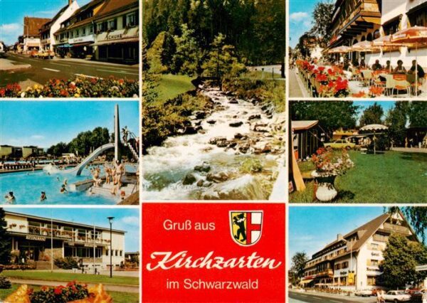 Kirchzarten Ortspartien Schwimmbad Kurhaus Bachlauf Park