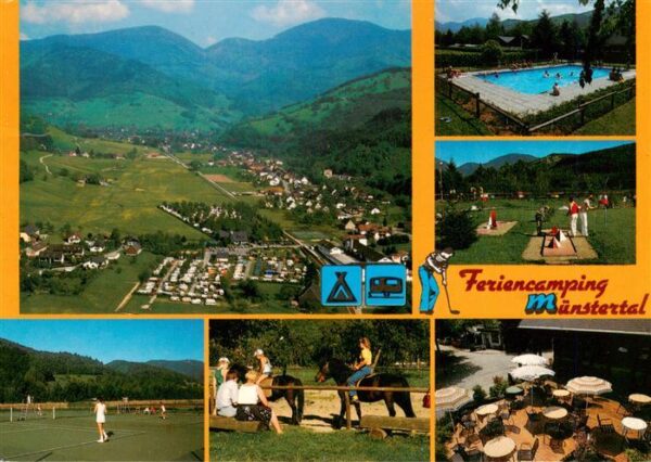 Muenstertal  Schwarzwald Fliegeraufnahme Feriencamping Muenstertal Freibad Minig