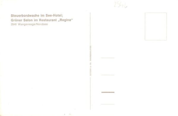 Wangerooge Wangeroog Nordseebad Steuerbordwache im See Hotel Gruener Salon im Re – Bild 2