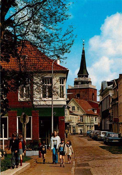 Aurich Ostfriesland Burgstrasse und Lambertikirche