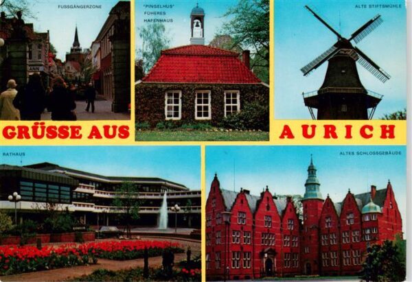 Aurich Ostfriesland Fussgaengerzone Pingelhus Alte Stiftsmuehle Rathaus Altes Sc