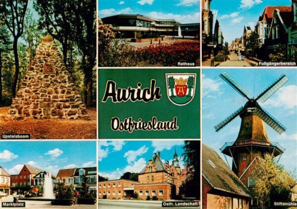 Aurich Ostfriesland Upstalsboom Rathaus Fussgaengerzone Marktplatz Ostfr Landsch