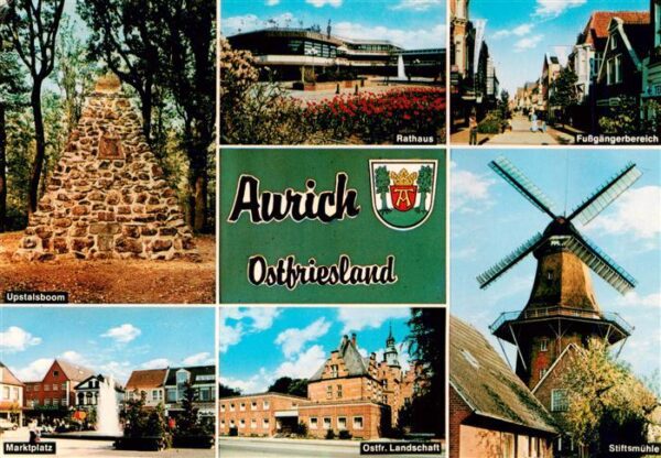 Aurich Ostfriesland Upstalsboom Rathaus Fussgaengerzone Marktplatz Ostfr Landsch