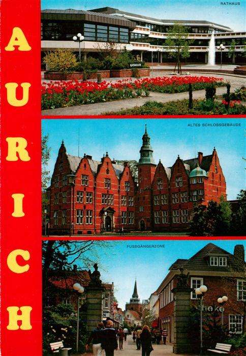 Aurich Ostfriesland Rathaus Altes Schlossgebaeude Fussgaengerzone