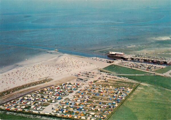 Dornumer Accumersiel Fliegeraufnahme Erholungszentrum Campingplatz Strand und Ha