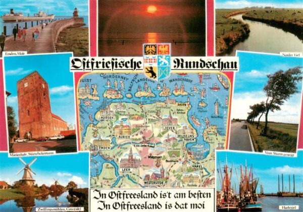 Ostfriesland Emden Mole Marienhude Stoertebekerturm Zwillingsmuehlen Greetsiel N