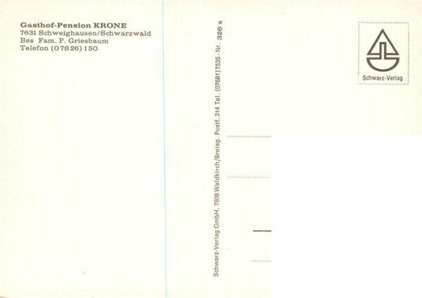 Schweighausen Schuttertal Schwarzwald Pension Krone – Bild 2
