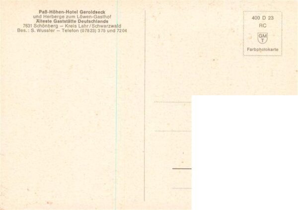 Schoenberg Seelbach Pass Hoehenhotel Geroldseck Herberge zum Loewen – Bild 2