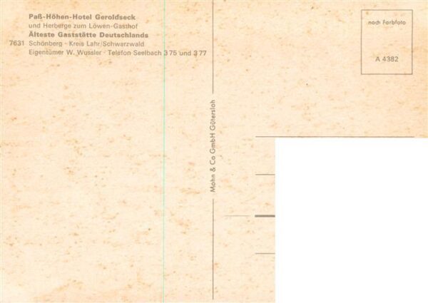 Schoenberg Seelbach Pass Hoehenhotel Geroldseck Herberge zum Loewen – Bild 2