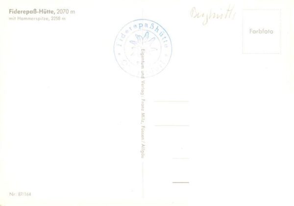 Fiderepasshuette 2078m Oberstdorf mit Hammerspitze – Bild 2