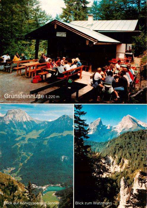 Gruenstein 1304m Berchtesgaden Gruensteinhuette Koenigssee und Jenner Watzmannbl