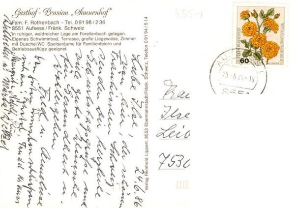 Aufsess Gasthof Pension Sonnenhof Kirche Panorama – Bild 2