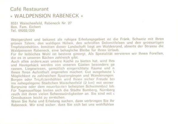 Waischenfeld Waldpension Rabeneck Gastraeume Terrasse – Bild 2
