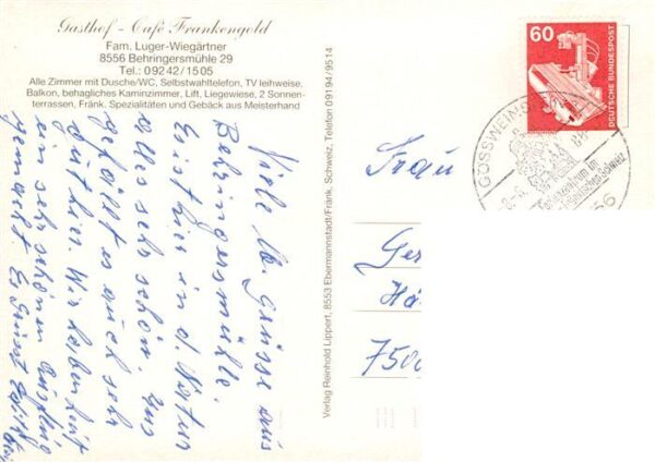 Behringersmuehle Goessweinstein Gasthof Cafe Frankengold – Bild 2