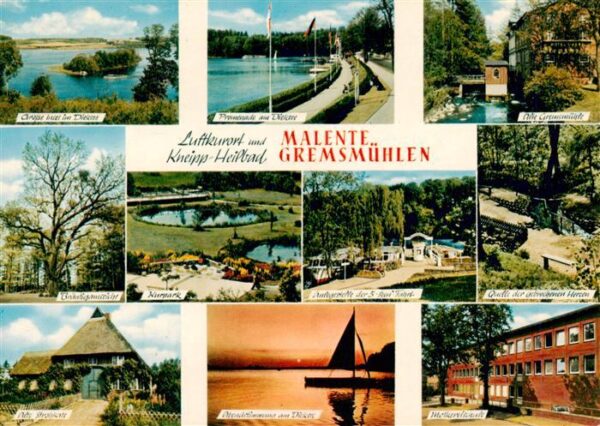 Malente-Gremsmuehlen Insel im Dieksee Promenade Gremsmuehle Braeutigamseiche Kur