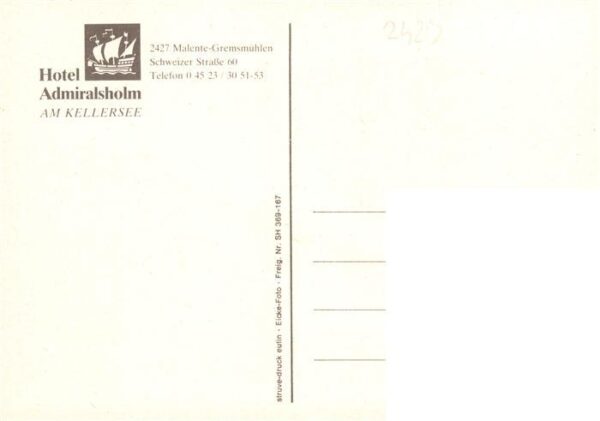 Malente-Gremsmuehlen Fliegeraufnahme mit Hotel Admiralsholm am Kellersee – Bild 2