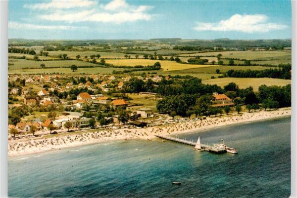 Haffkrug Scharbeutz Ostseebad Fliegeraufnahme mit Seebruecke