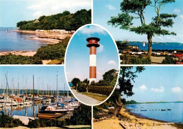 Gluecksburg  Ostseebad Strandpartien Yachthafen Leuchtturm