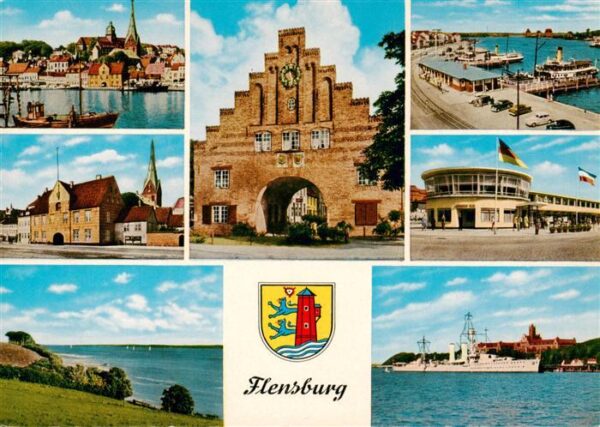 Flensburg  Schleswig-Holstein Teilansichten Hafen Panorama