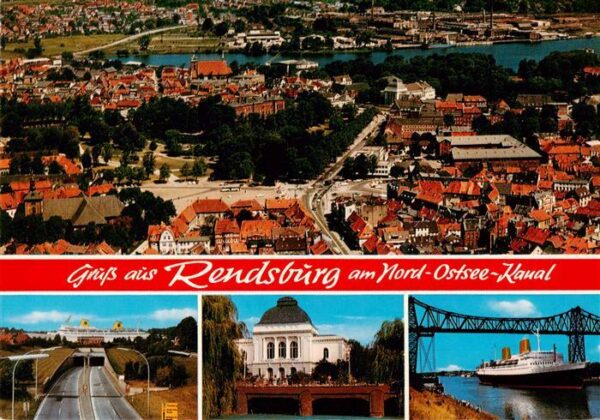 Rendsburg Fliegeraufnahme Strassentunnel unter dem Nord-Ostsee-Kanal