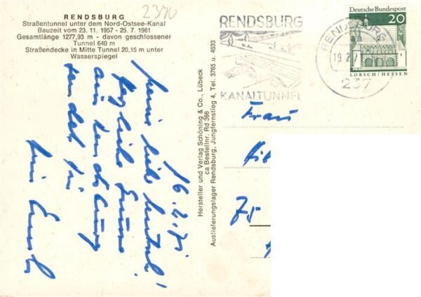 Rendsburg Strassentunnel unter dem Nord-Ostsee-Kanal Dampfer – Bild 2