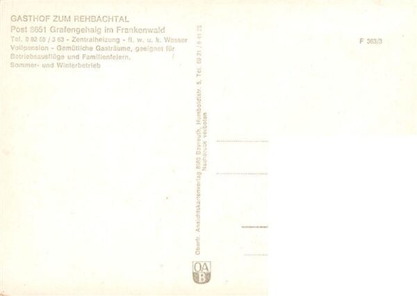 Grafengehaig Gasthof zum Rehbachtal Waldpartie Bach Reh – Bild 2